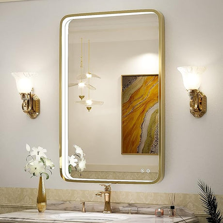 24x36 Inch LED Bathroom Vanity Mirror with lights,Wall Mounted Lighted Mirrors