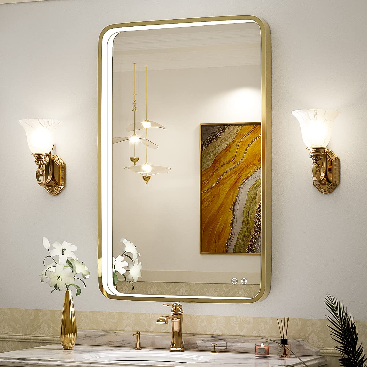 LED Bathroom Vanity Mirror with lights,Wall Mounted Lighted Mirrors
