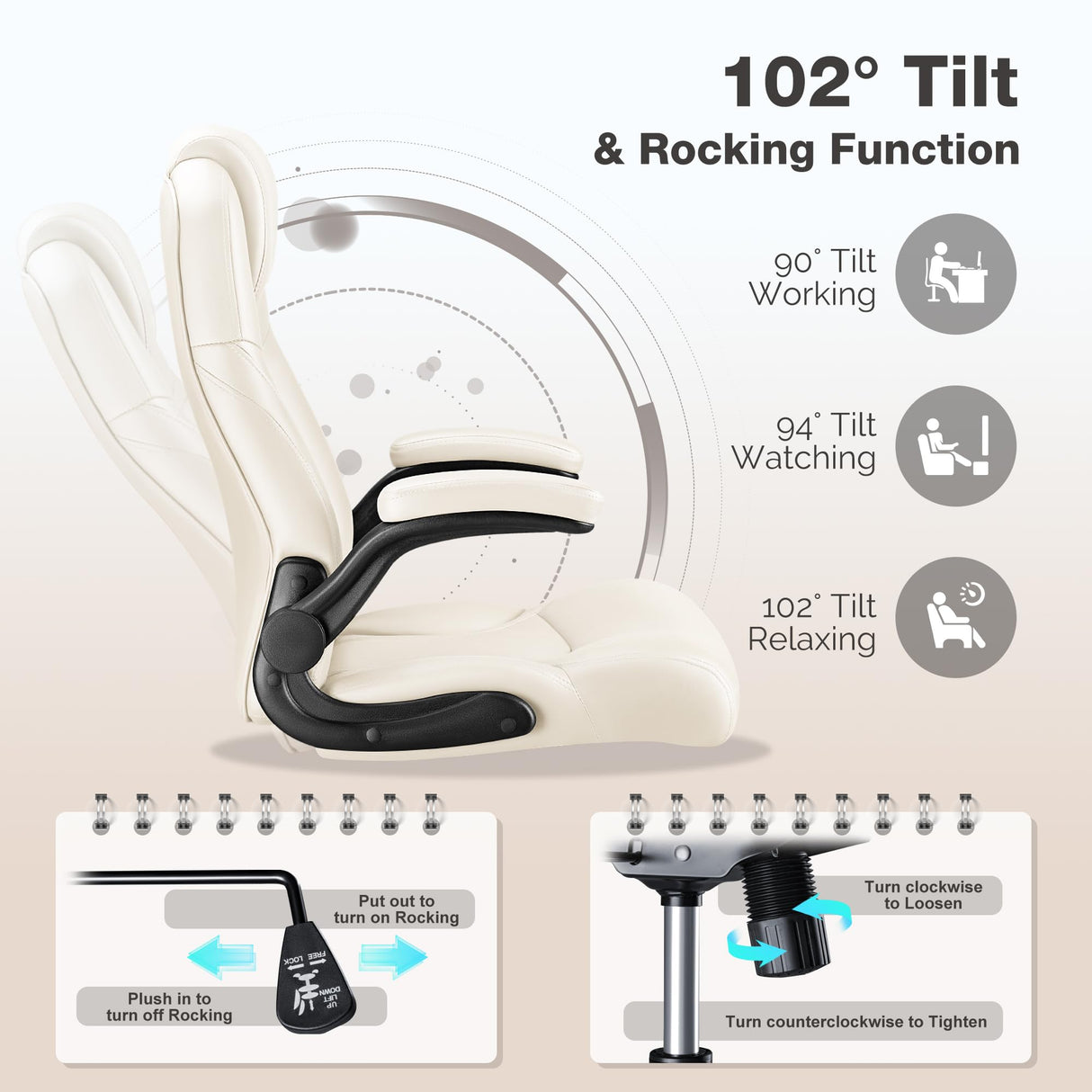 Big and Tall Office Chair 500lbs - Ergonomic High Back Executive Desk Chair