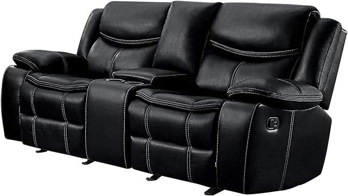 Double Reclining Sofa (Manual), Black