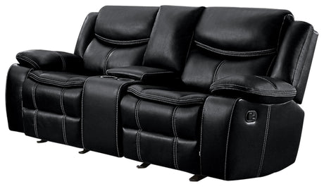 Bastrop Double Glider Reclining Loveseat (Manual), Black