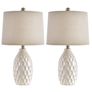 21.5" Modern Ceramic Table Lamp Set of 2 Industrial Boho Metal Bedside Lamp