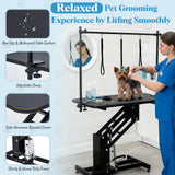 43.3" Hydraulic Dog Grooming Table - Heavy Duty 350lbs Capacity with Adjustable Arm