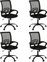 Ergonomic Office Chairs Set of 8, Swivel Rolling Height Adjustable Conference Chairs