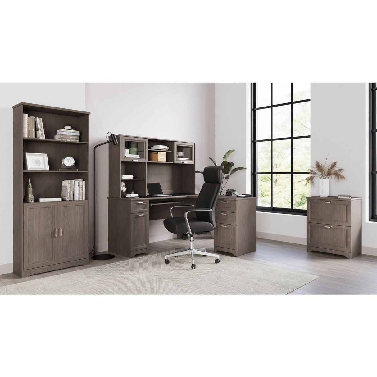 Magellan 59"W L-Shape Corner Computer Desk, Gray