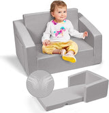 Foldable Kids Couch, 2-in-1 Kids Sofa Fold Out Couch & Bed Kids Recliner Chair for Playroom