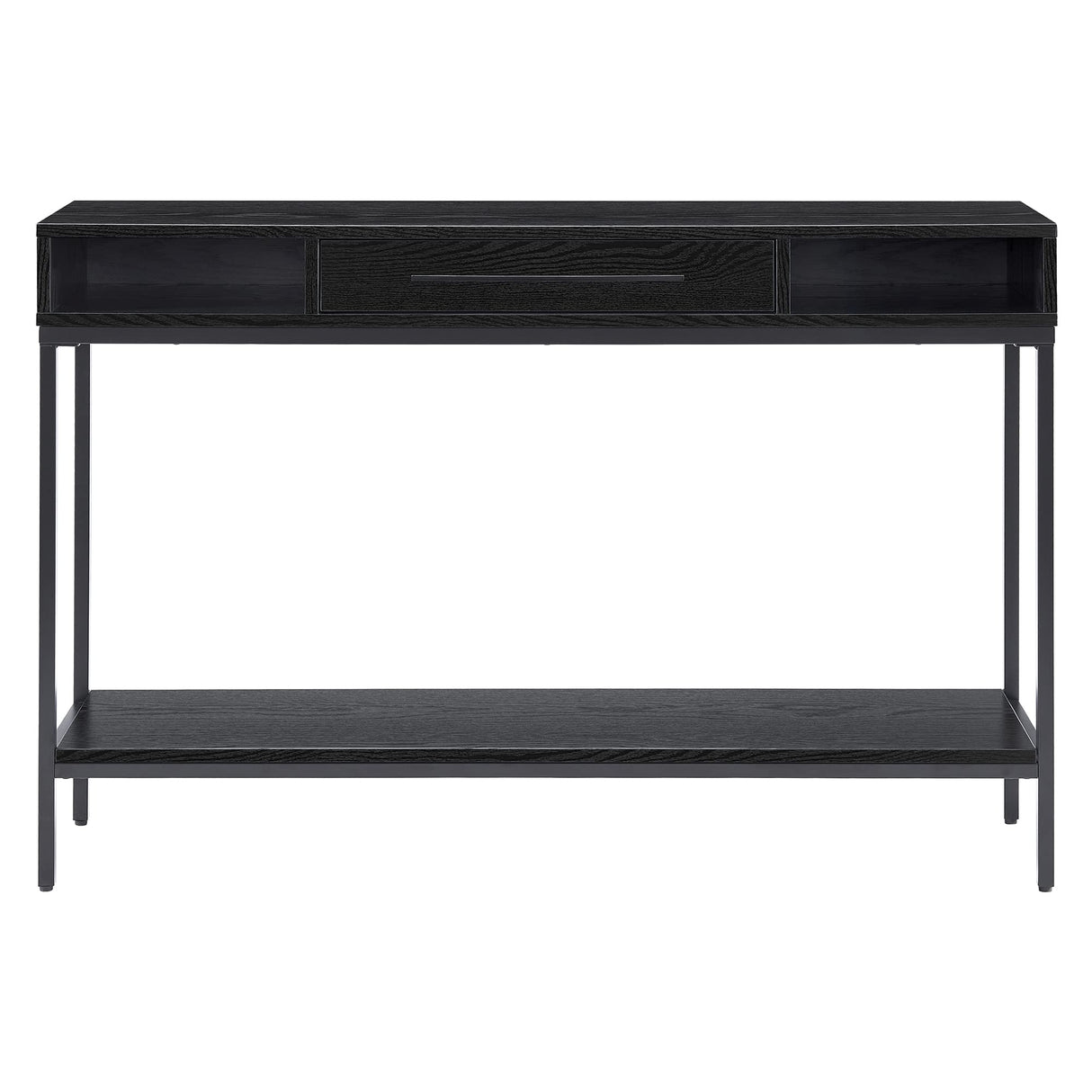 45" Wide Rectangular Console Table in Blackened Bronze/Black Grain