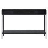 45" Wide Rectangular Console Table in Blackened Bronze/Black Grain