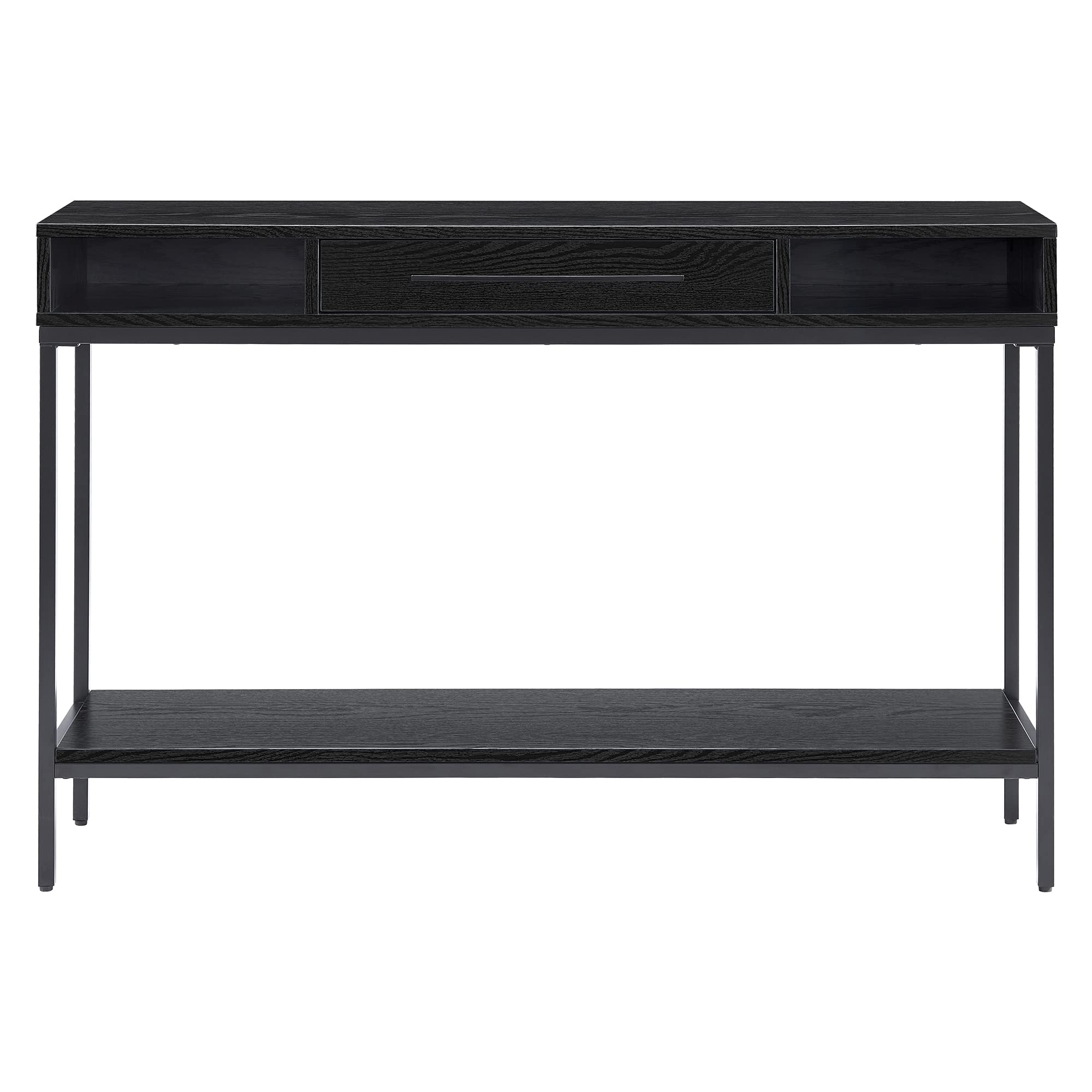 45" Wide Rectangular Console Table in Blackened Bronze/Black Grain