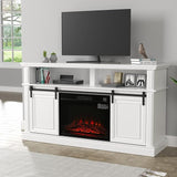 White TV Stand, Entertainment Center for 65 inch TV, 58" Farmhouse TV Stand