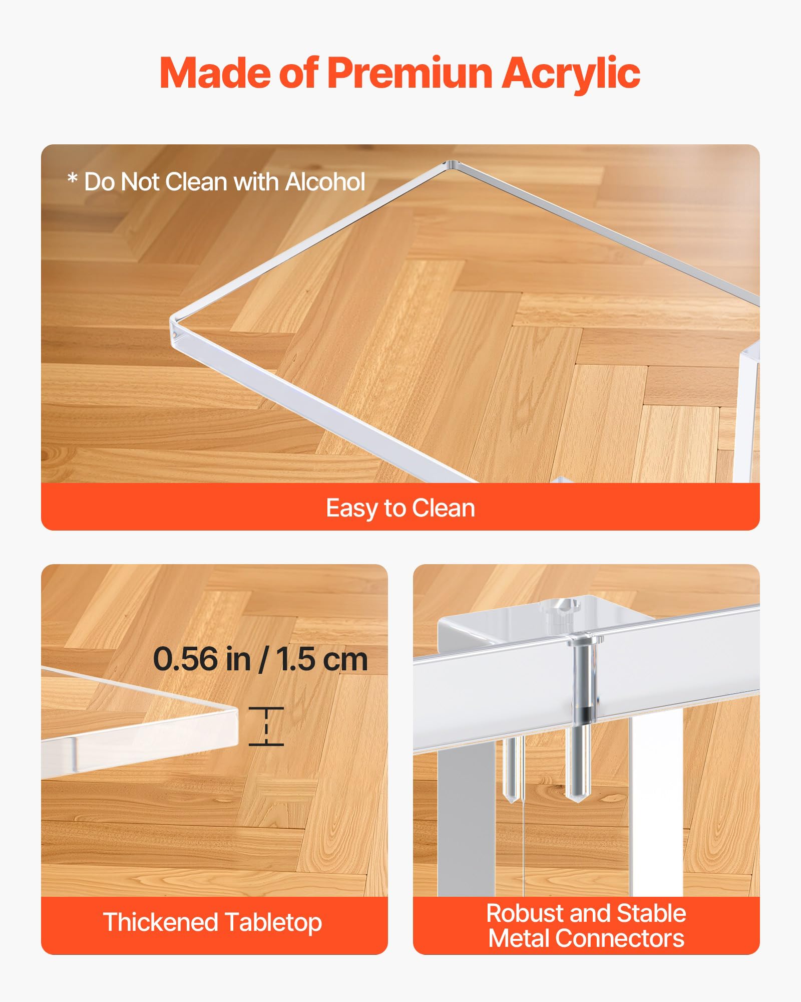 Clear Acrylic Console Table - 2-Tier Narrow Entryway Table 39.4" W