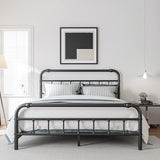 and Footboard, 18 Inches High, 3500 Pounds Heavy Duty Metal Slats Support for Mattress
