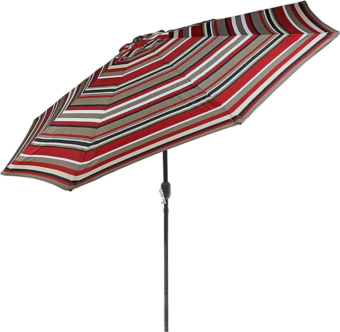 9-Foot Patio Umbrella with Push Button Tilt and Crank