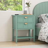 Night Stand End Tables - Small Bedside Tables with 2 Drawers, Wood Nightstands droom