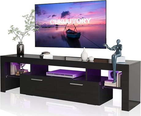 Modern LED 63 inch Long TV Stand with Large Storage Drawer for 50 55 60 65 70 75 Inch