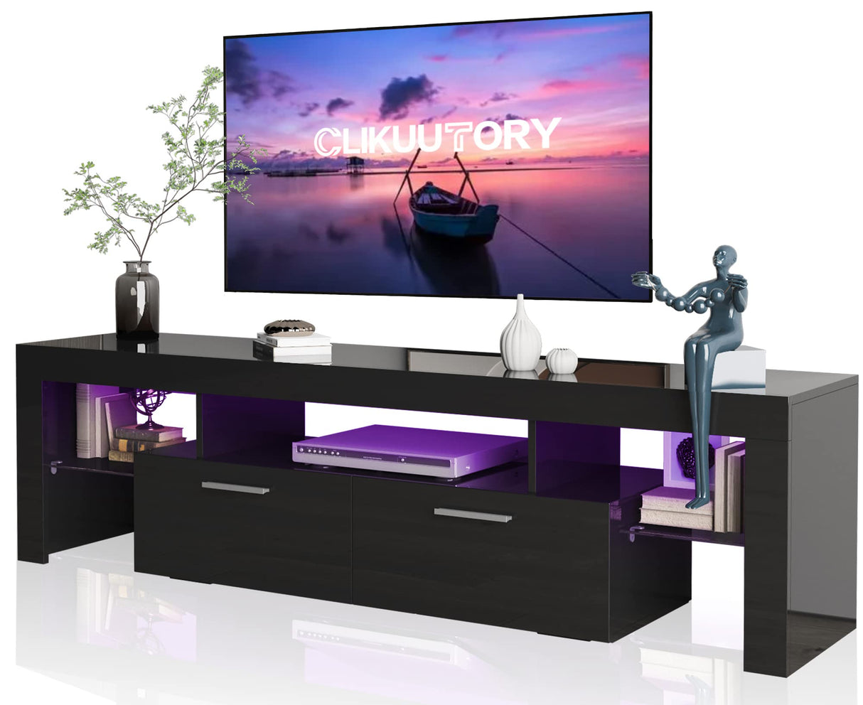 Modern LED 63 inch Long TV Stand with Large Storage Drawer for 50 55 60 65 70 75 Inch