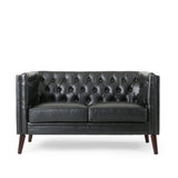 Holasek Love Seats, Midnight + Brown