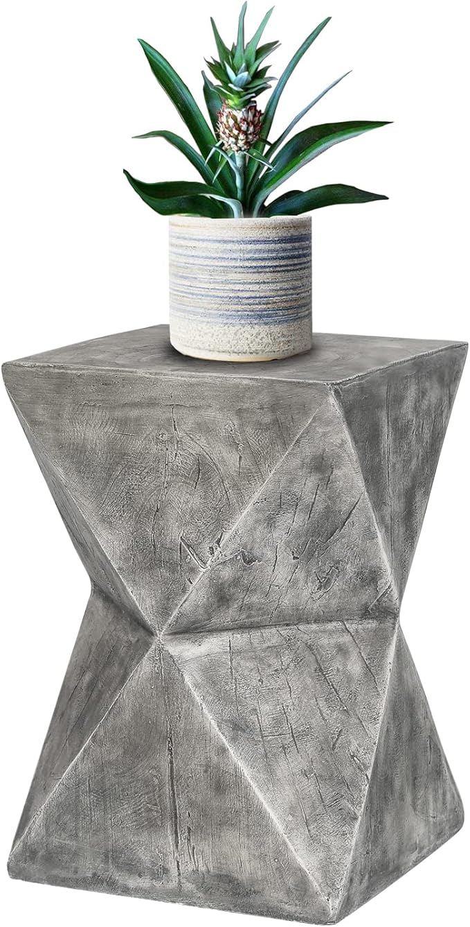 Concrete Accent Patio Side End Decorative Garden Stool Nightstands Plant