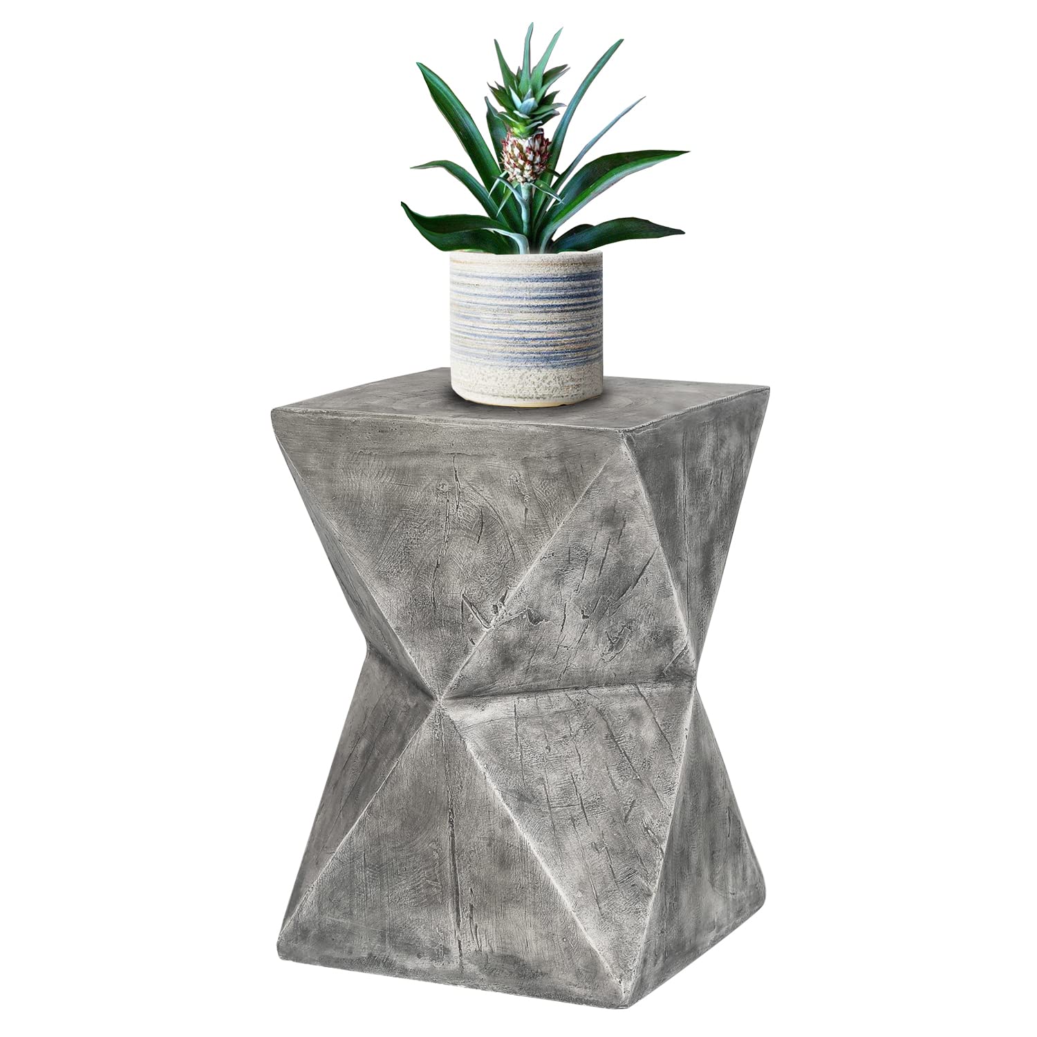 Concrete Accent Patio Side End Decorative Garden Stool Nightstands Plant