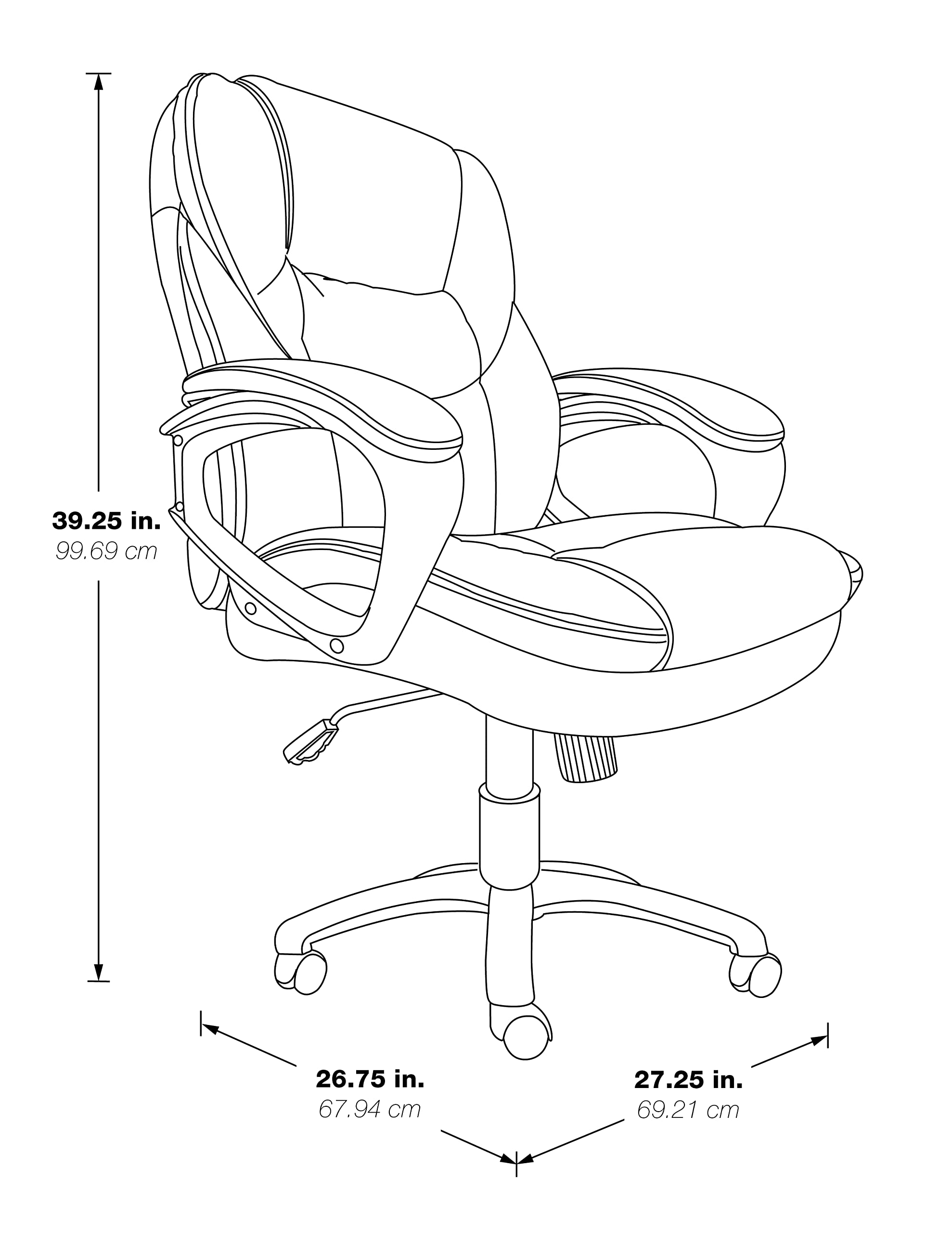Faux Leather Manager's Office Chair with Lumbar Support