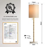 Modern Buffet Lamps Set of 2 - Marble Base with Brass Finish