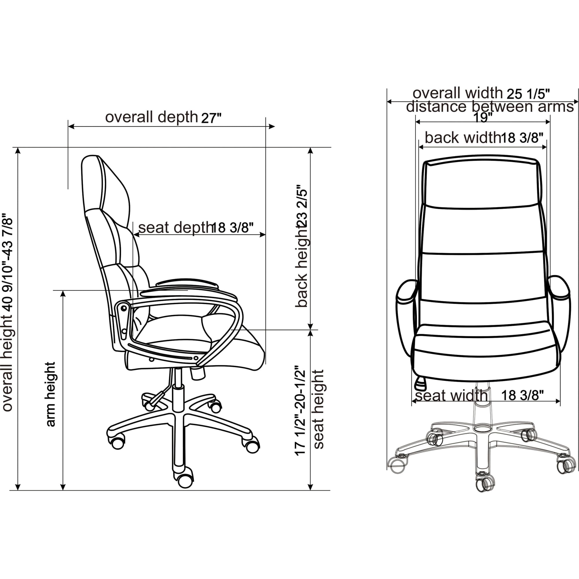 LLR41843 Soho High-back Leather Executive Chair