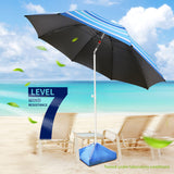 Beach Umbrella Level 7 Wind Resistance Design, Sand Anchor, Sand Bag