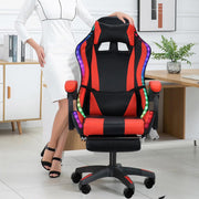 Gaming Chair with Bluetooth Speakers and LED Lights - Ergonomic High Back with Massage and Lumbar Support