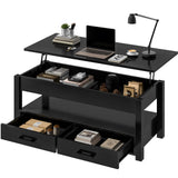 41.7'' Lift Top Coffee Table with 2 Storage Drawer Hidden Compartment Open Storage Shelf