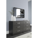 Finch Modern 6 Drawer Dresser with Ball-bearing Construction and Safety Stop, Black