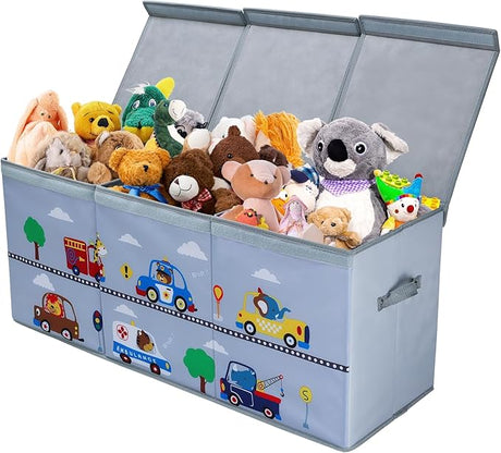 Extra Large Toy Box Chest with Flip Lid for Kids, Collapsible Oxford Toy Storage Box