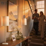 Modern Buffet Lamps Set of 2 - Marble Base with Brass Finish