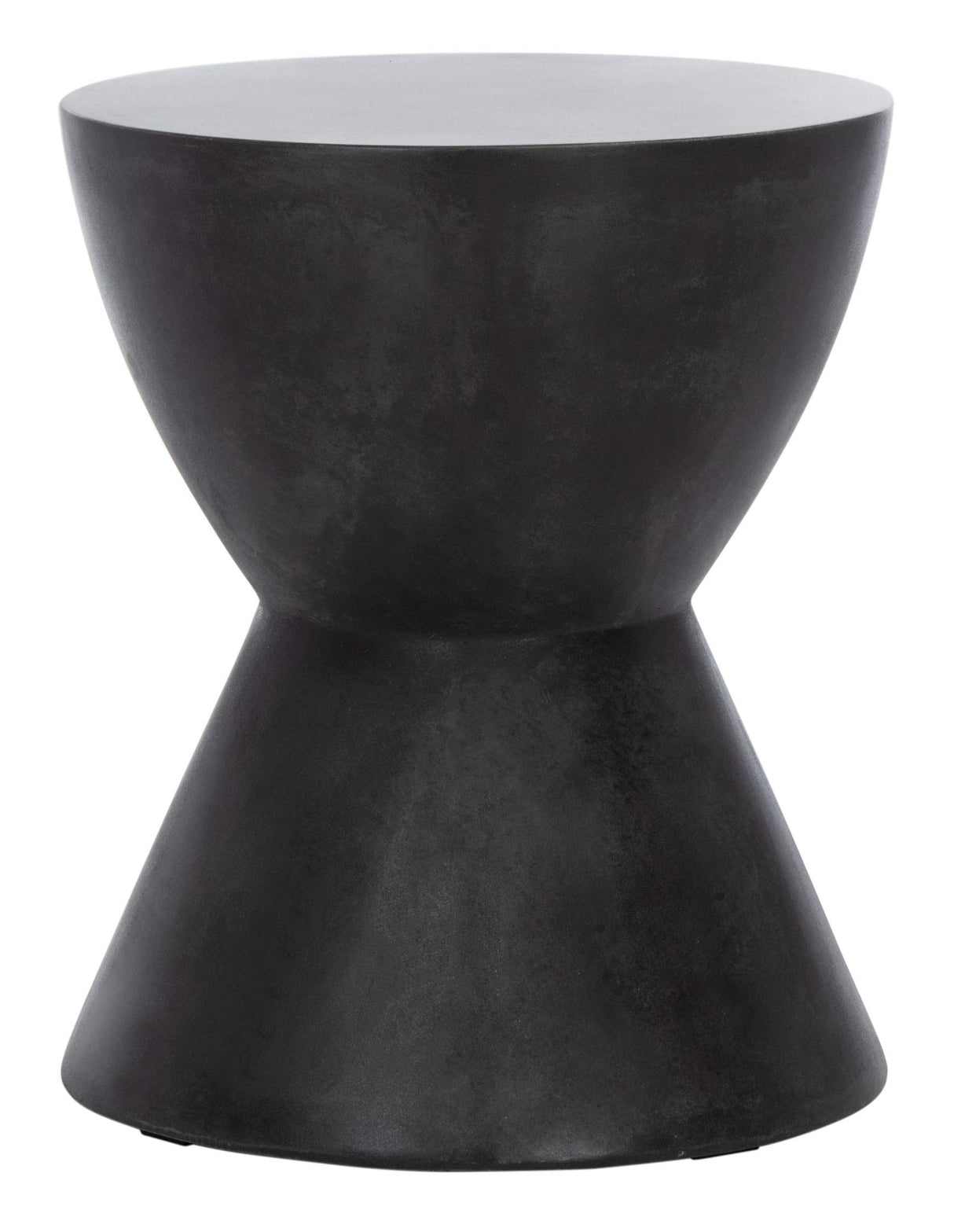 SAFAVIEH Outdoor Athena Black Modern Concrete Round Accent Table - Bircata