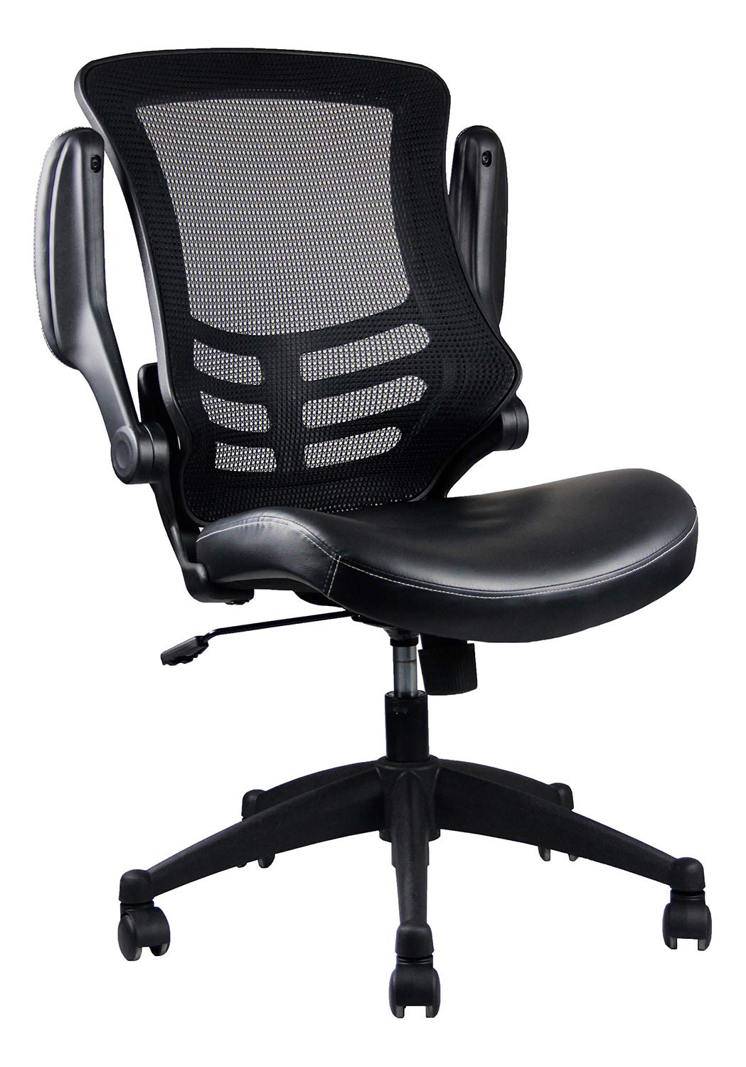 Mid-Back Mesh Office Chair With Adjustable Arms. Color: Black