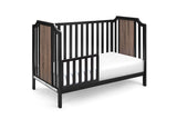 Brees Convertible Island Crib in Black & Vintage Walnut