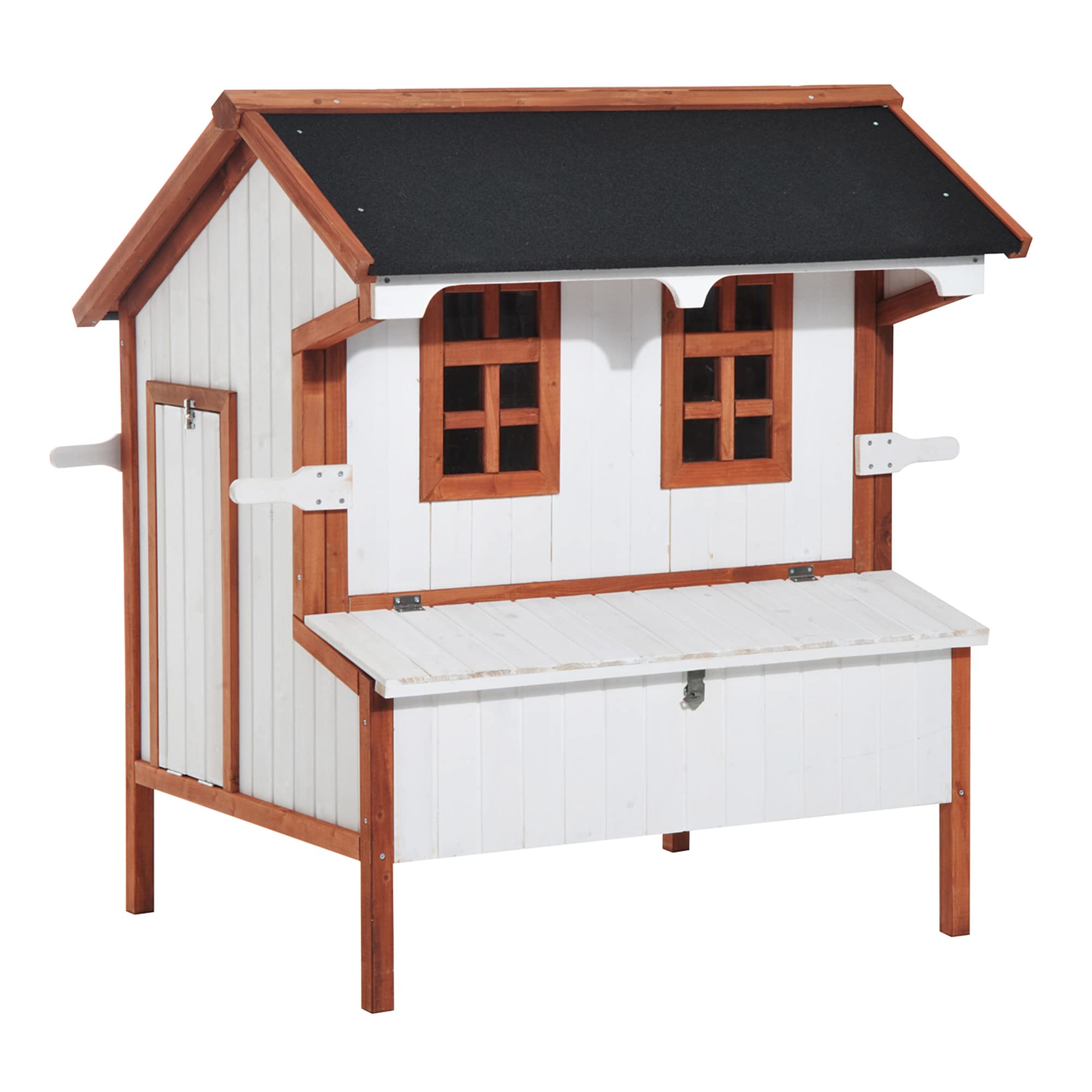 47" Chicken Coop Wooden Chicken House Rabbit Hutch Raised Poultry Cage Portable