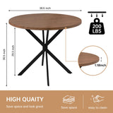 Round Dining Table, 39" Mid-Century Modern Round Kitchen Table for 4-5 People,