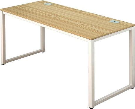 Home Office 55"x60" Large L Shaped Corner Desk, Maple