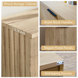 68" Mid-Century Modern TV Stand with LED Lighting