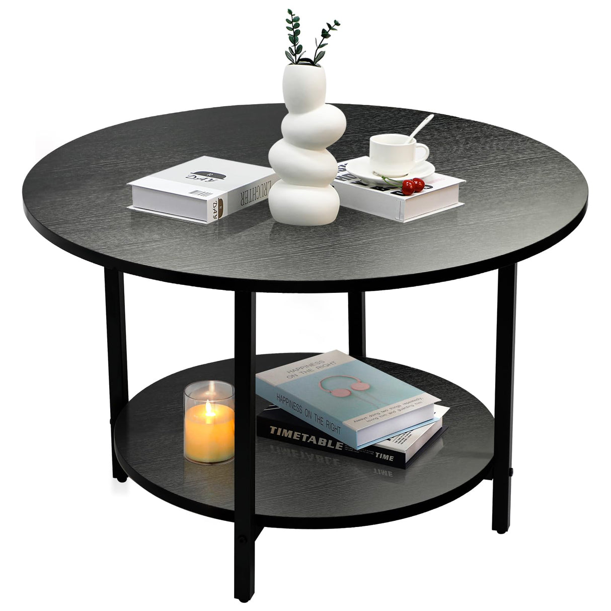 Coffee Table Set of 2, Combination of Single and Double Layers