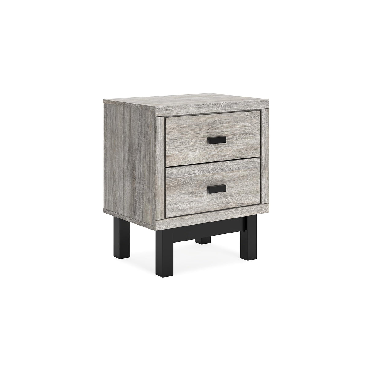 Design by Ashley Vessalli Nightstand, 22" W x 16" D x 25" H, Light Gray & Black