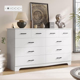 Black Dresser for Bedroom with 10 Drawers, Large Chest of Drawers Storage Organizer