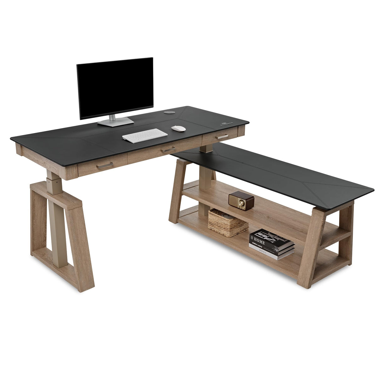 Ark EX, 60x26 Executive Standing Desk,l Shaped Standing Desk,Adjustable Height Desk