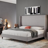 Full Platform Bed Frame 51.2" High Headboard