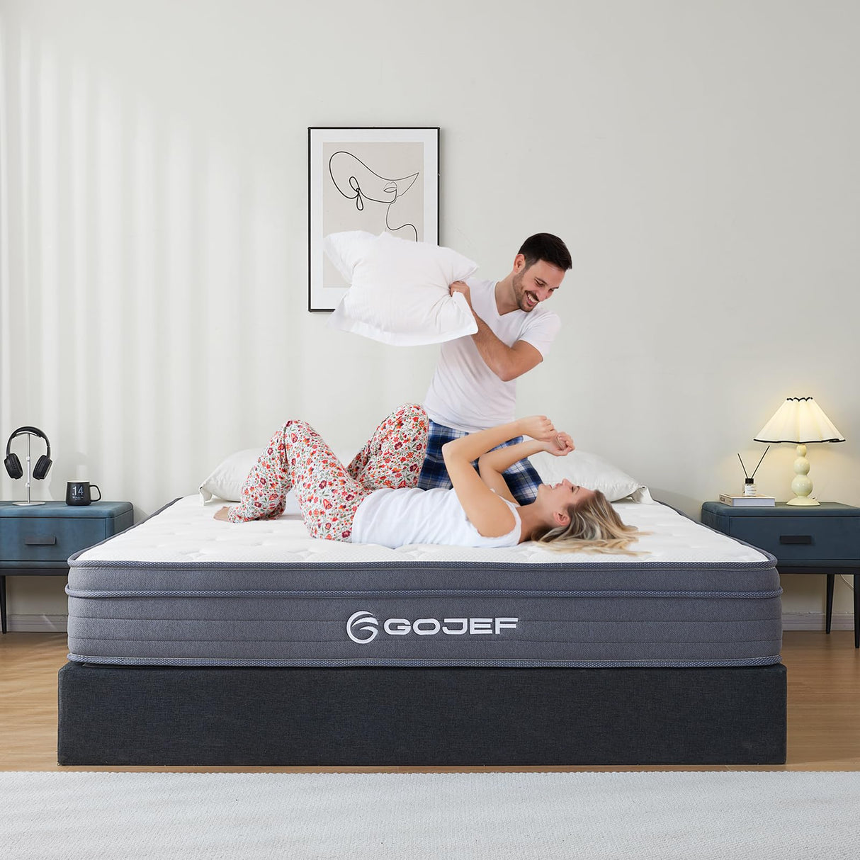 Queen Size Mattress, 12 Inch Memory Foam Mattress, Hybrid Mattress in a Box with Independent Spring,