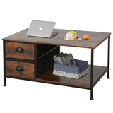 Coffee Table with Drawers, Coffee Table for Living Room, 2-Tier Coffee Tables