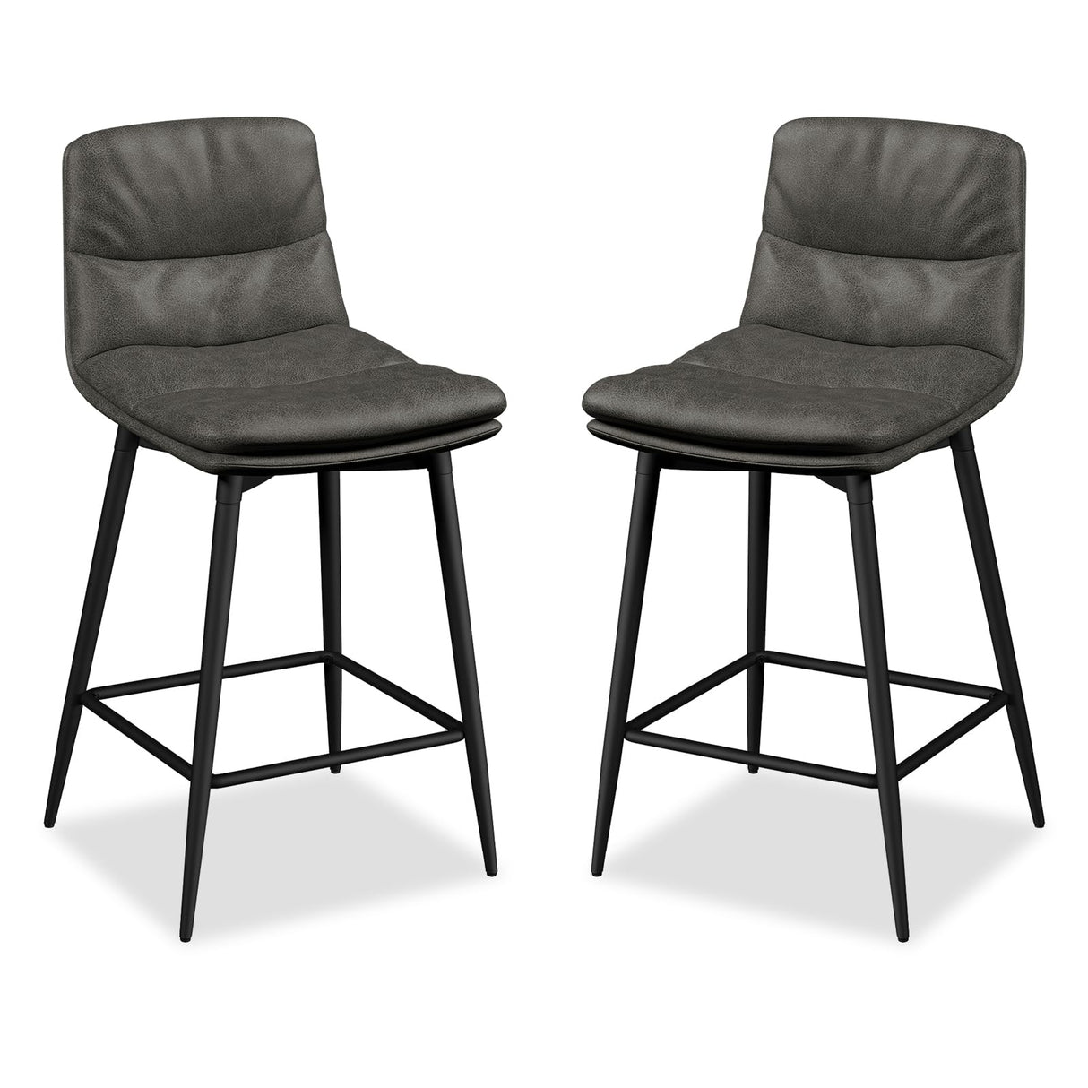 26 Inch Counter Height Bar Stools Set of 2, Double-Layer Upholstered Dinner Bar Stools