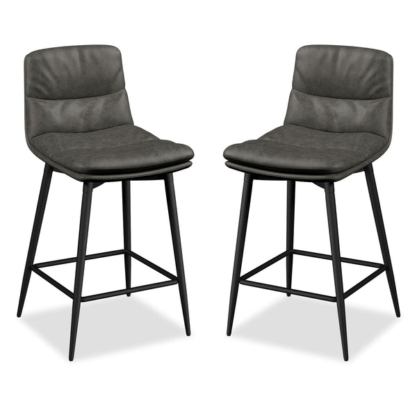 26 Inch Counter Height Bar Stools Set of 2, Double-Layer Upholstered Dinner Bar Stools