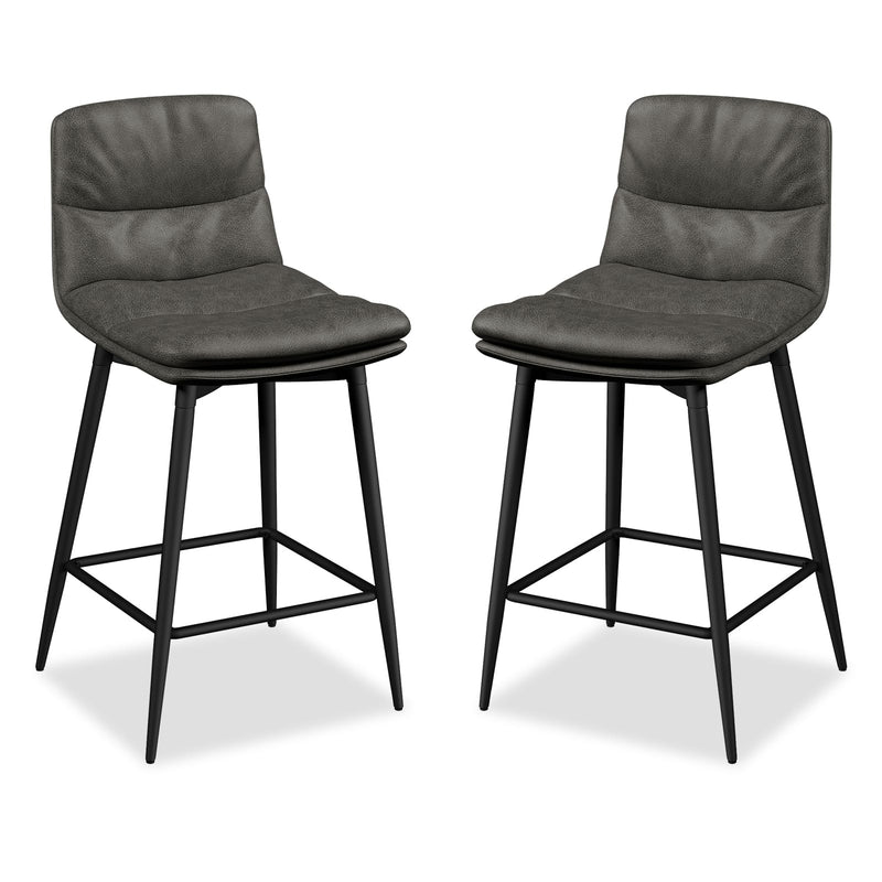 26 Inch Counter Height Bar Stools Set of 2, Double-Layer Upholstered Dinner Bar Stools