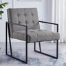 Modern Black Velvet Button Tufted Accent Chair